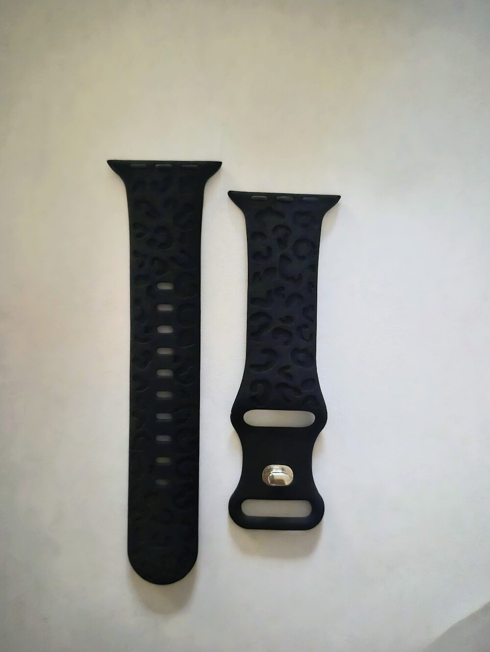 Black Silicone Textured Watch Band for Men